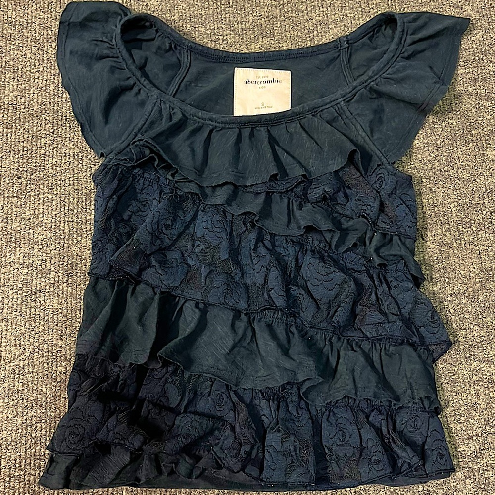Abercrombie Kids Dark blue size S ruffle blouse